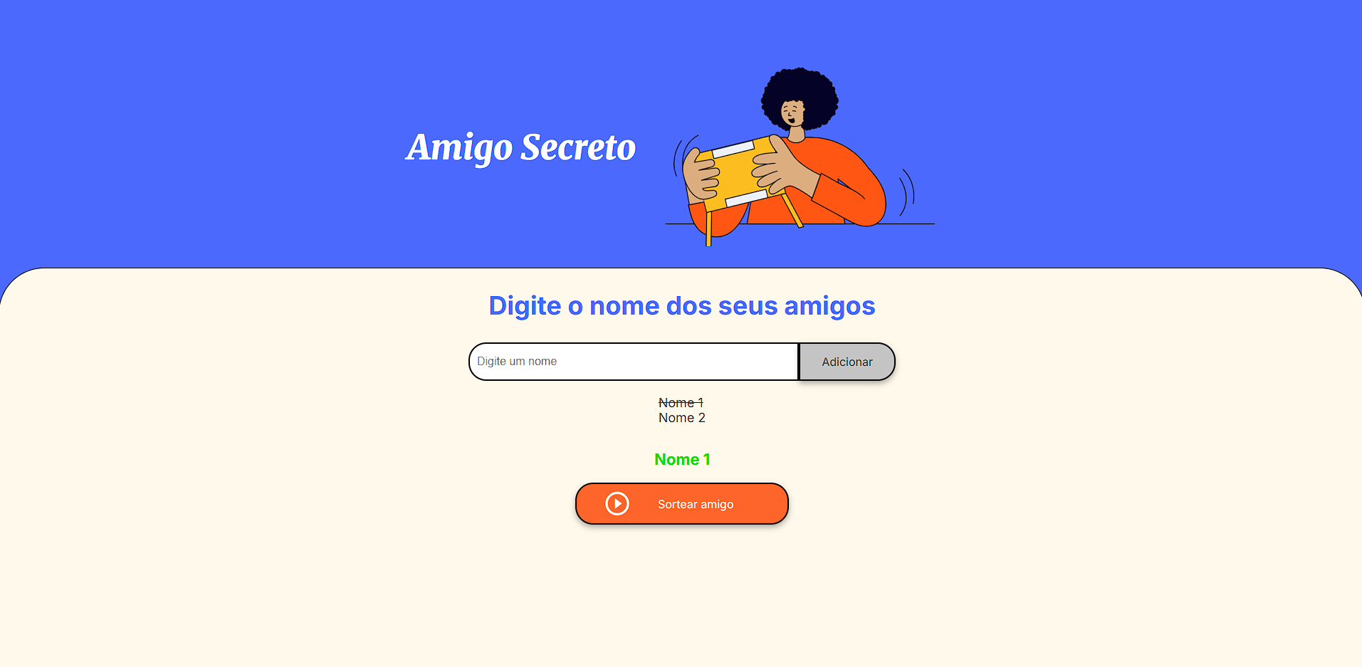Capa do projeto Amigo Secreto